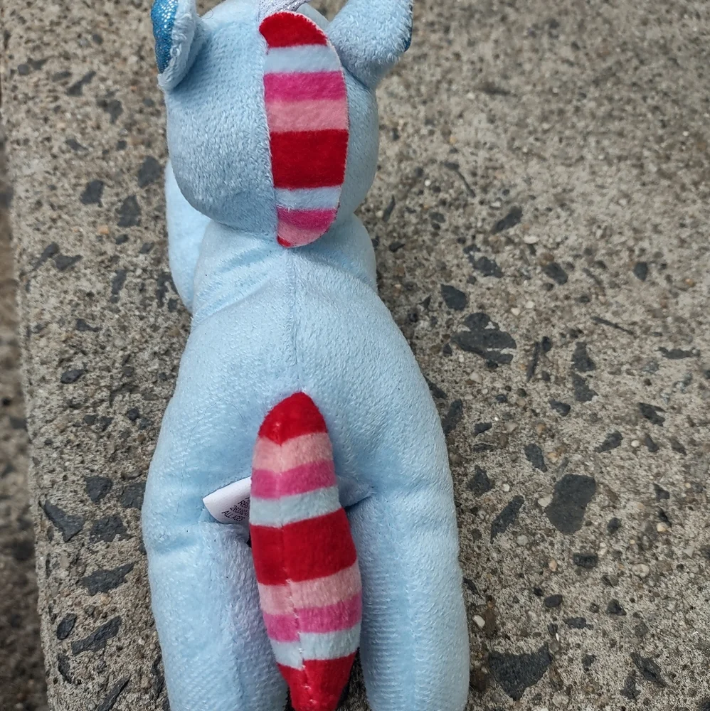 ✓Baby Pony unicorn Horse plush Greenbriar Baby blue with Candy Striped Mane - Picture 5 of 14